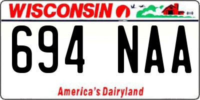 WI license plate 694NAA