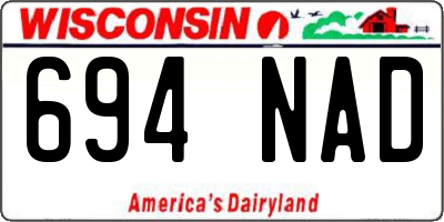 WI license plate 694NAD