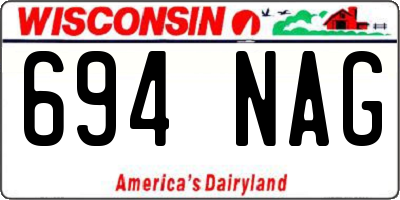 WI license plate 694NAG