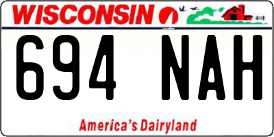 WI license plate 694NAH