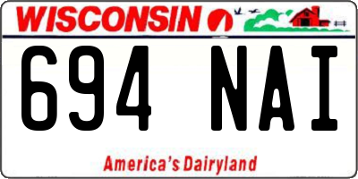 WI license plate 694NAI