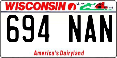 WI license plate 694NAN