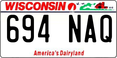 WI license plate 694NAQ