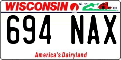 WI license plate 694NAX