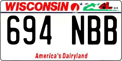 WI license plate 694NBB