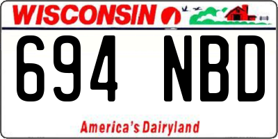 WI license plate 694NBD