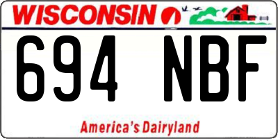 WI license plate 694NBF
