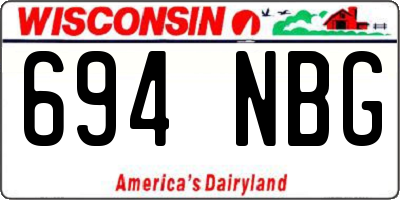 WI license plate 694NBG