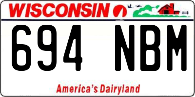 WI license plate 694NBM