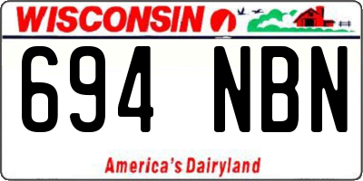 WI license plate 694NBN
