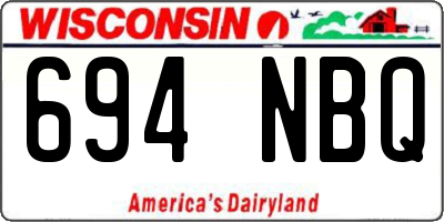 WI license plate 694NBQ