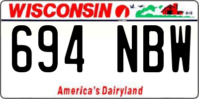 WI license plate 694NBW