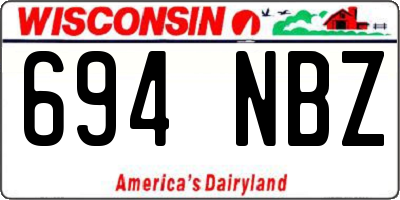 WI license plate 694NBZ