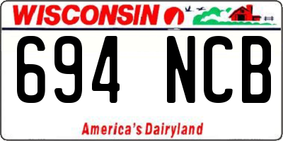 WI license plate 694NCB