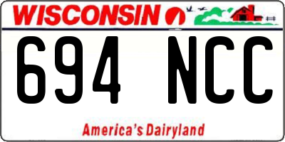 WI license plate 694NCC