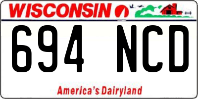 WI license plate 694NCD