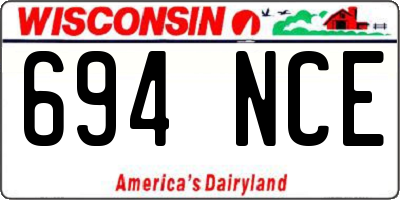WI license plate 694NCE