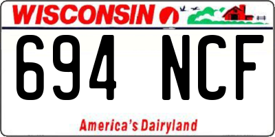 WI license plate 694NCF