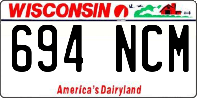 WI license plate 694NCM