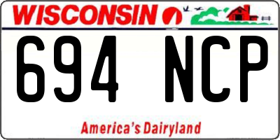 WI license plate 694NCP