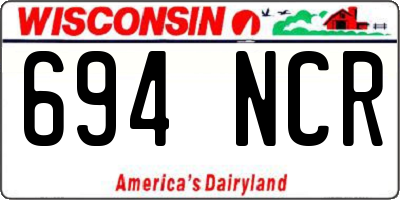 WI license plate 694NCR