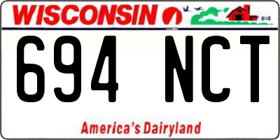 WI license plate 694NCT