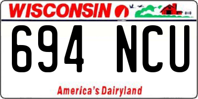 WI license plate 694NCU