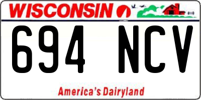 WI license plate 694NCV