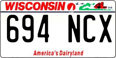 WI license plate 694NCX