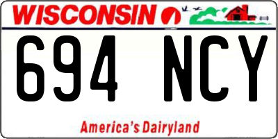 WI license plate 694NCY