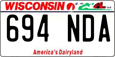 WI license plate 694NDA