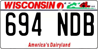 WI license plate 694NDB