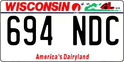 WI license plate 694NDC