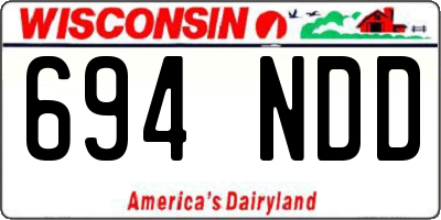 WI license plate 694NDD