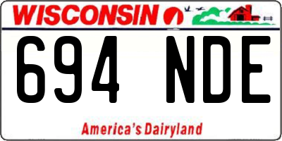 WI license plate 694NDE