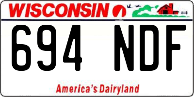 WI license plate 694NDF