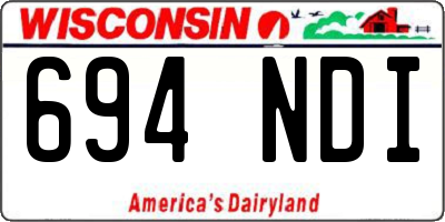WI license plate 694NDI