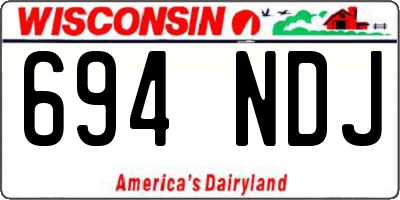 WI license plate 694NDJ