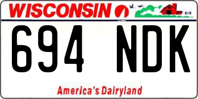 WI license plate 694NDK