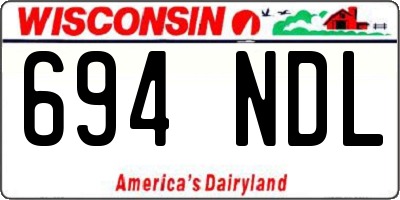 WI license plate 694NDL