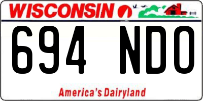 WI license plate 694NDO