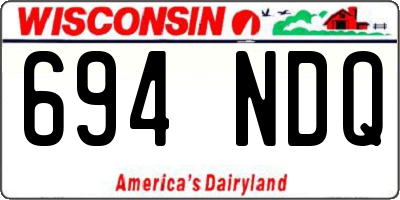 WI license plate 694NDQ