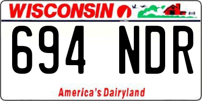WI license plate 694NDR