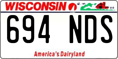 WI license plate 694NDS