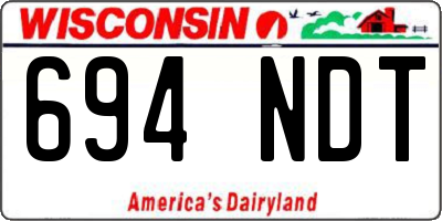 WI license plate 694NDT
