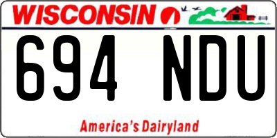 WI license plate 694NDU