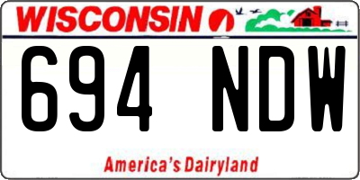 WI license plate 694NDW