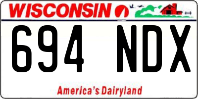 WI license plate 694NDX
