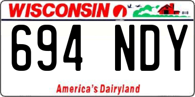 WI license plate 694NDY