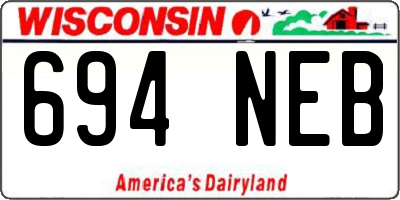 WI license plate 694NEB